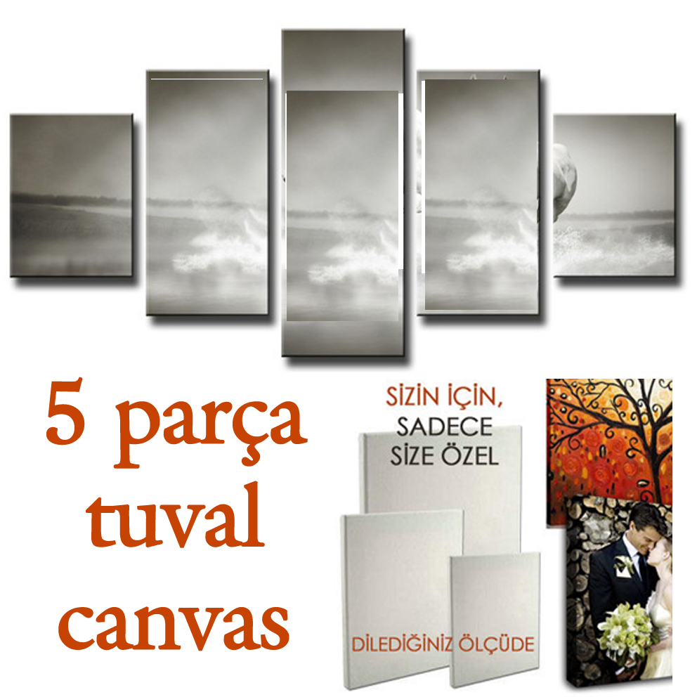 5 Parçalı 100 cm x 50 cm Tuval Canvas baskı