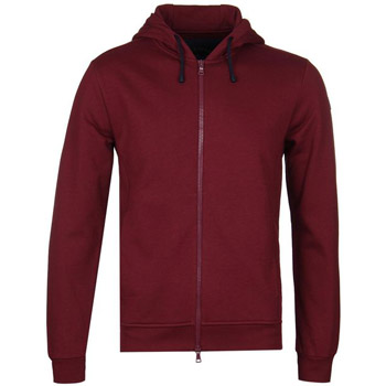 Bordo Kapşonlu Önü Fermuarlı Sweatshirt Baskı