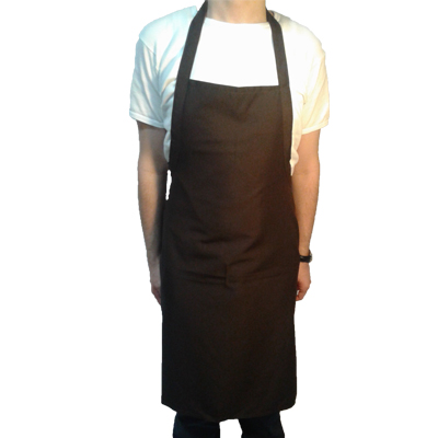 Askılı Mutfak Önlüğü Kahverengi Uzun  + 4 renk resim ve yazı baskı